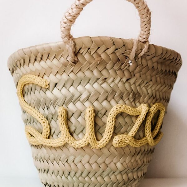 Gepersonaliseerd tasje handgevlochten met naam