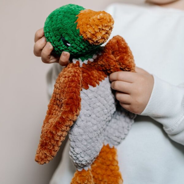 Zachte eend knuffel voor baby’s en peuters